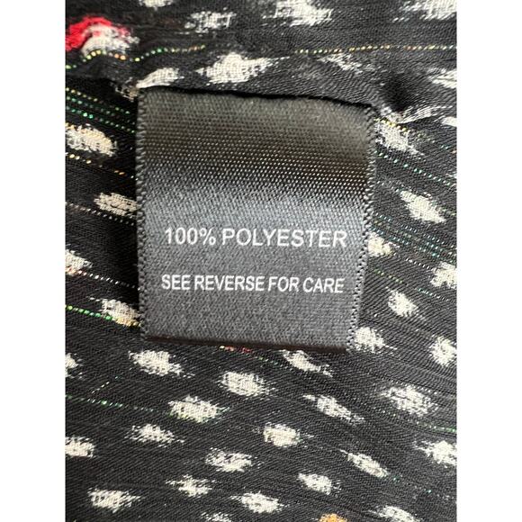 Patterson J. Kincaid Black 3/4 Sleeve Tie Neck Dot Print Women's Blouse Size M - Picture 11 of 11